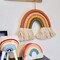 Rainbow Wall Hanging – Macramé Woven Wall Décor in Greyish-Green, Perfect for Baby Rooms, Nurseries, or as a Thoughtful Gift (7 x 7 x 0.78 in)